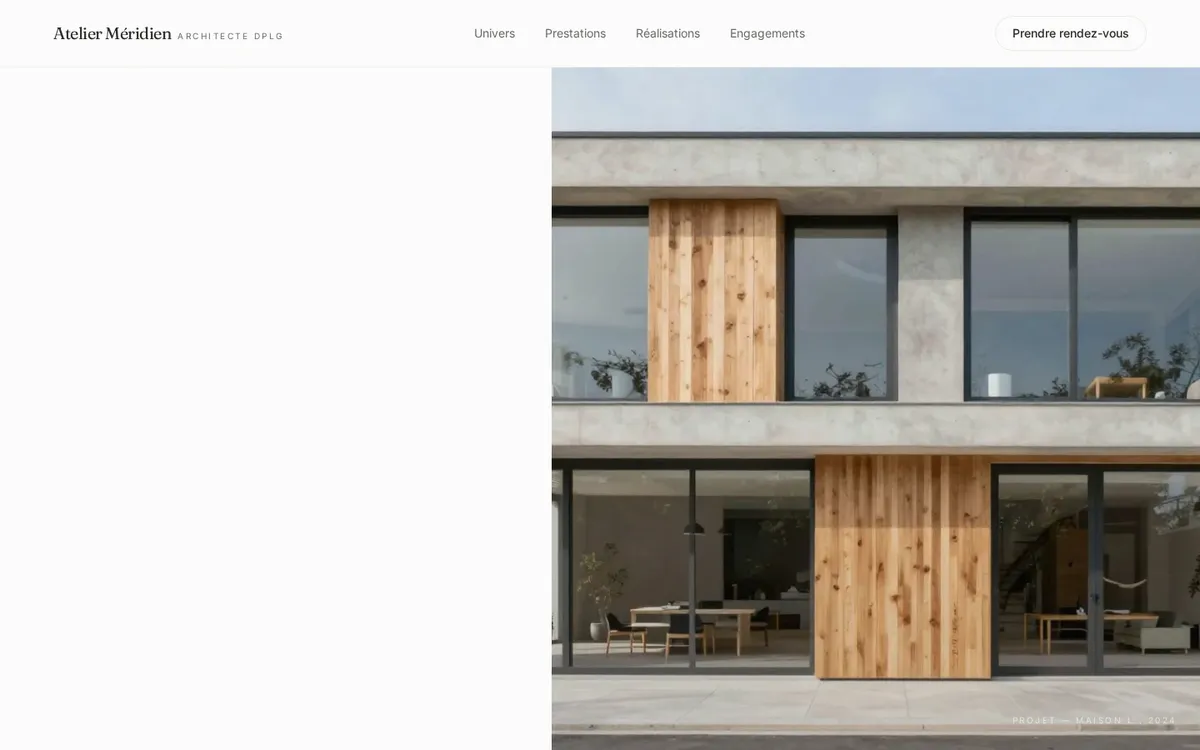 Aperçu du site ATELIER MÉRIDIEN — Galerie minimal