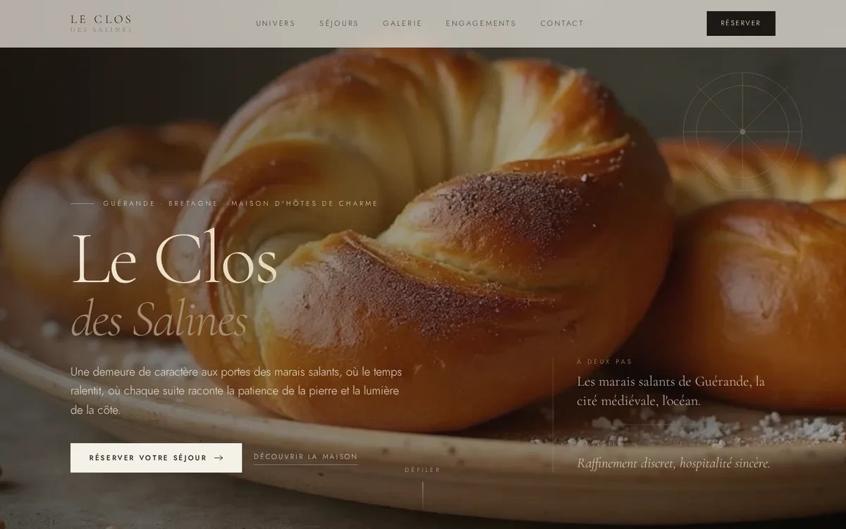 Aperçu du site LE CLOS DES SALINES — Luxe couture