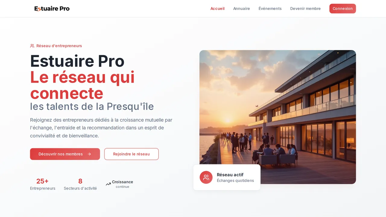 Aperçu du site Estuaire Pro