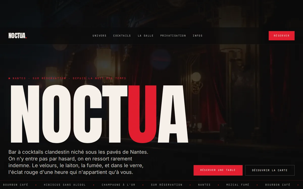 Aperçu du site NOCTUA — Rouge Cinétique